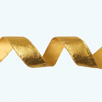 Glitter Satin Wired 2", 1.5" | Gold